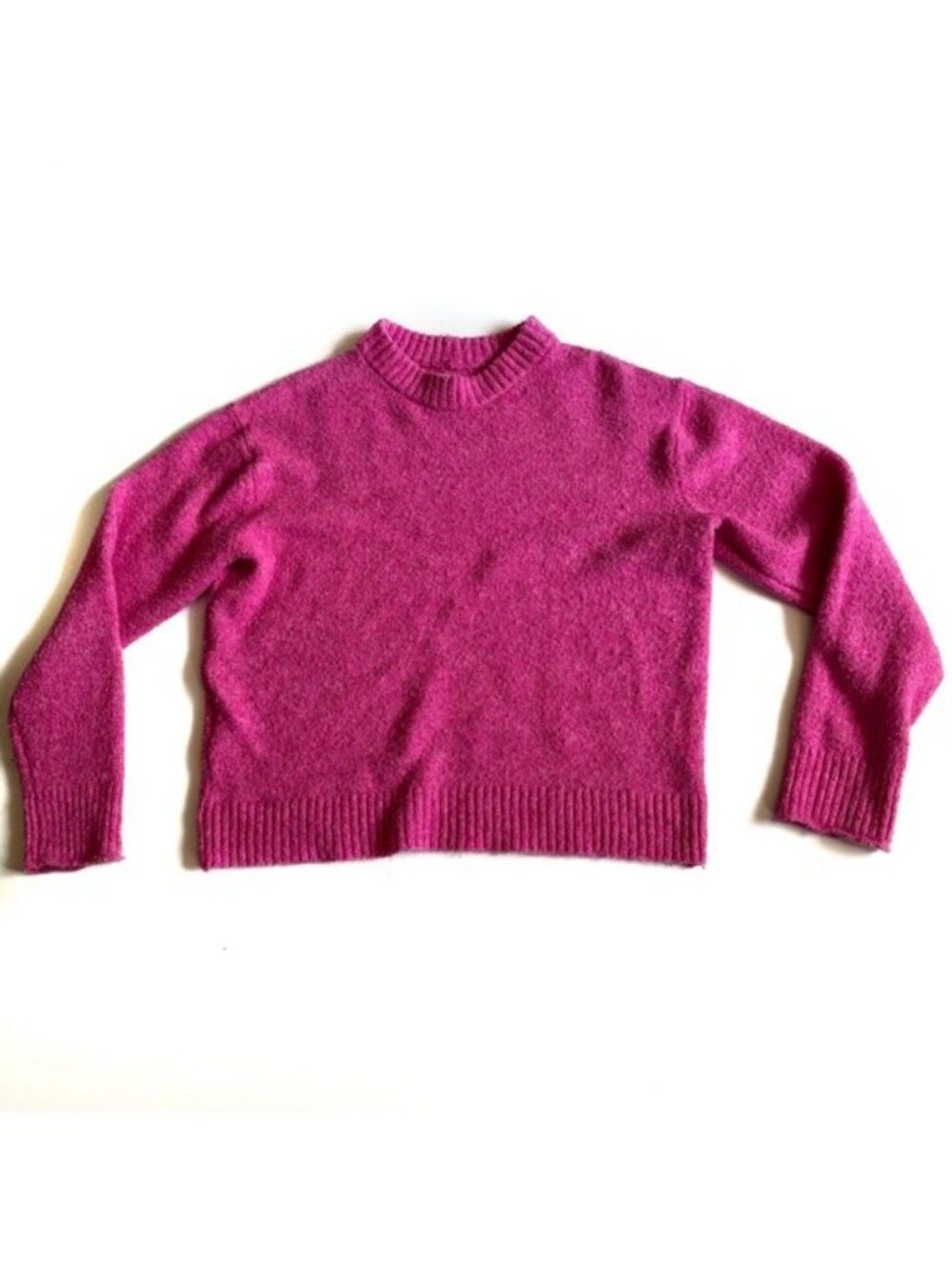 American Eagle Pink/Fuchsia Crew Neck Classic Knit Sweater - XS